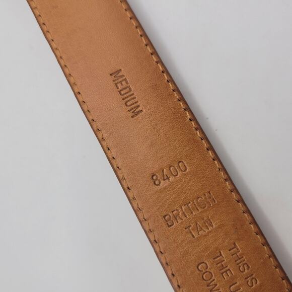 Coach Belt Medium British Tan Glove Tanned Leather Brass Buckle Classic USA 8400
